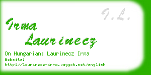 irma laurinecz business card